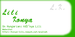 lili konya business card